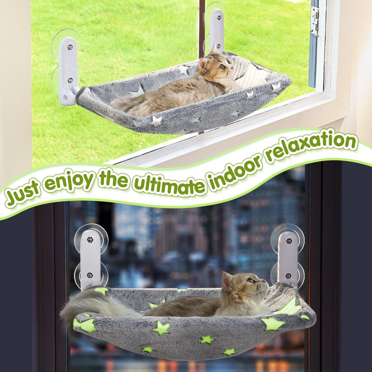 Zoratoo ahorro de espacio con percha de ventana para gato