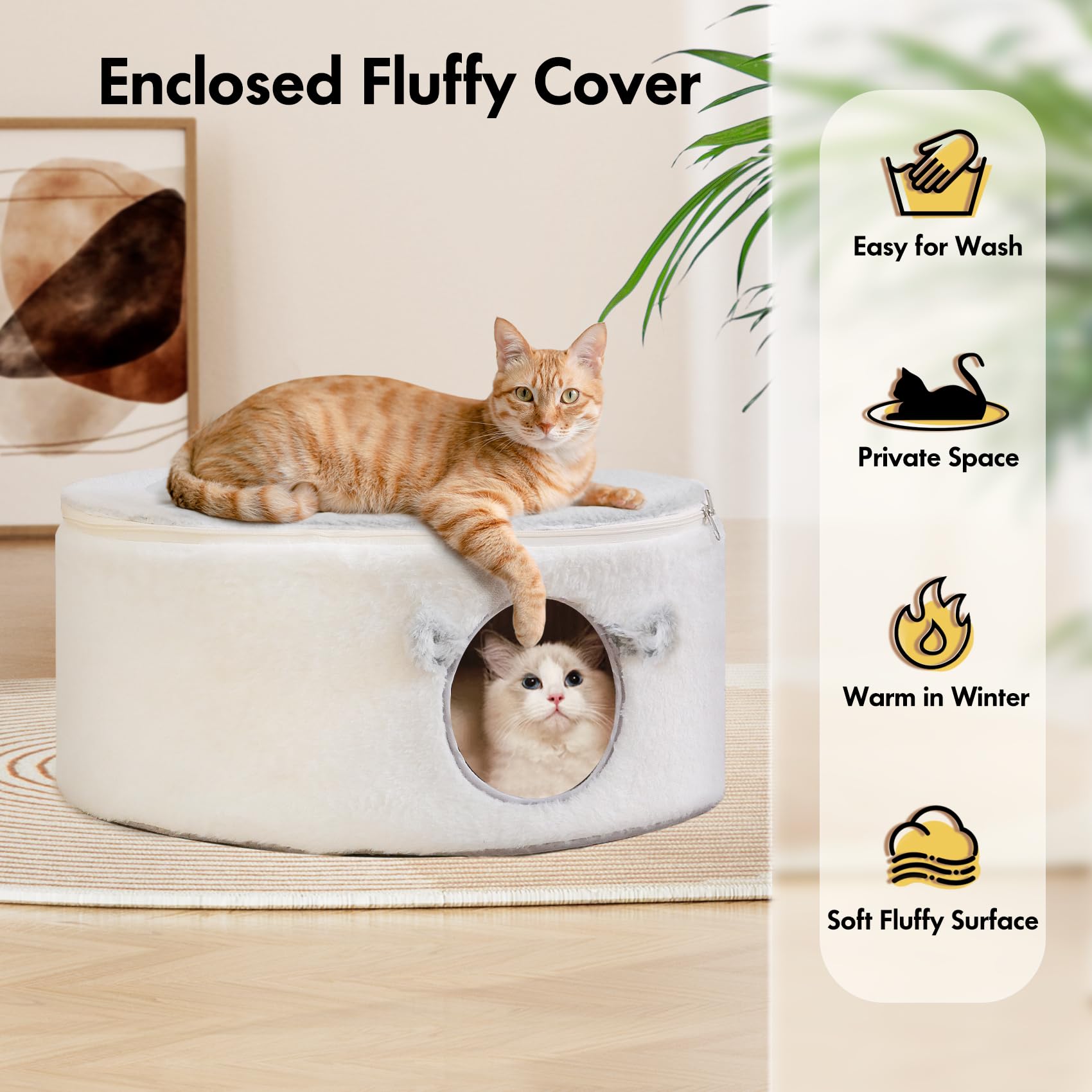 Zoratoo cat bed metal frame supports sturdy shape and weight.