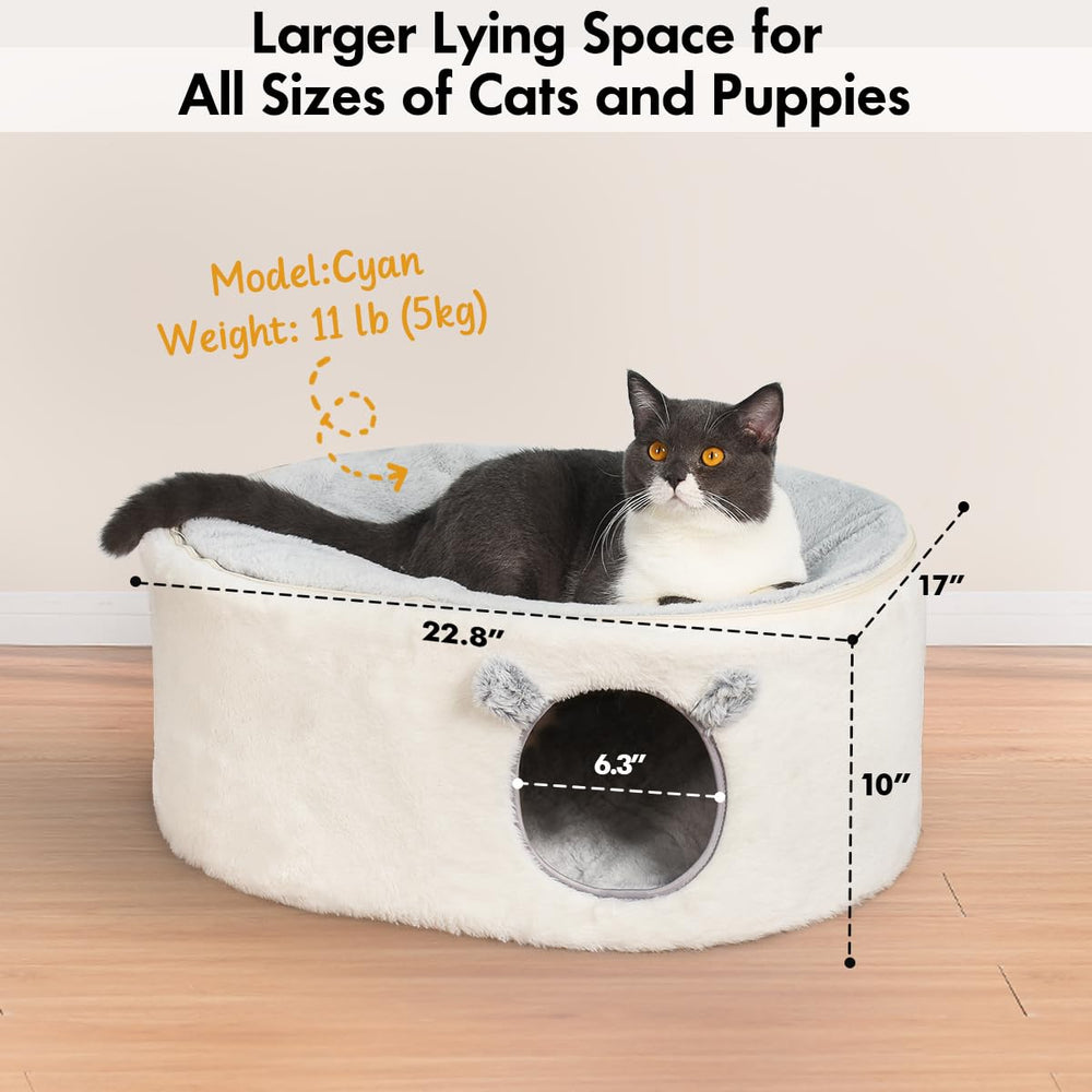Zoratoo cat bed non-slip base keeps the bed steady on slick floors.