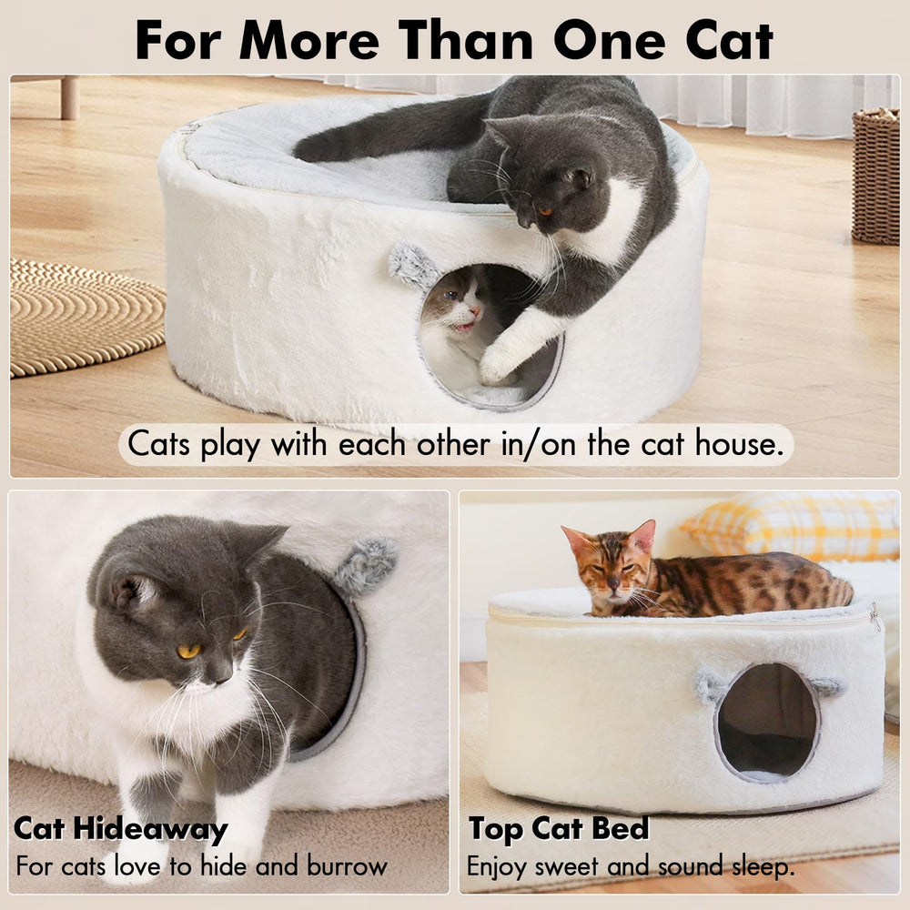 Zoratoo cat bed removable cover simplifies cleaning after naps.