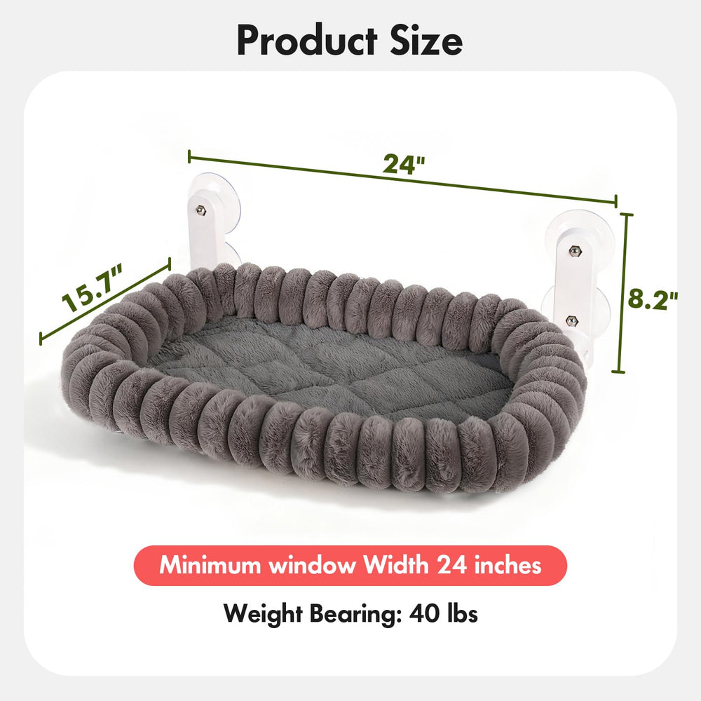 Zoratoo cat window perch 4-sided bolster for comfy lounging and security.