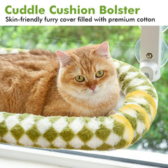 Zoratoo Cat Window Perch suction cups in action provide stable attachment for lounging