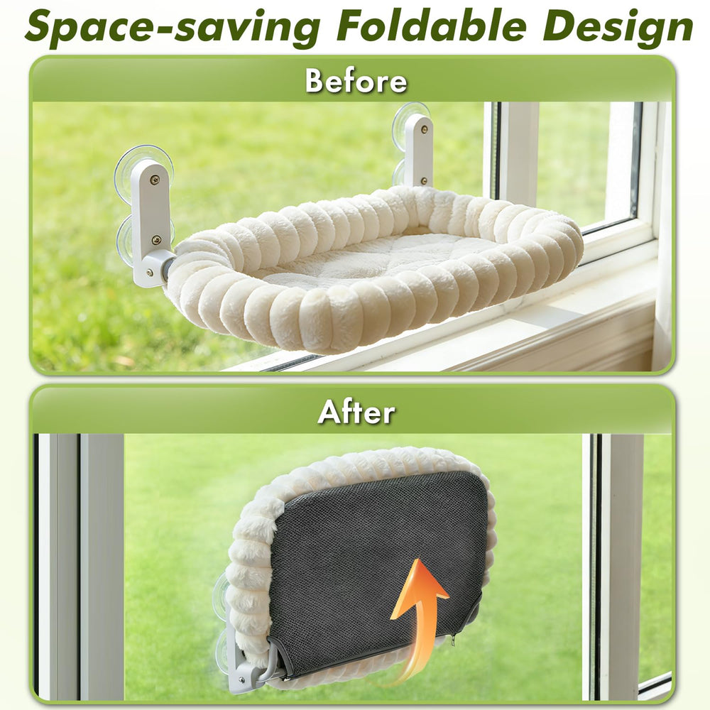 Zoratoo cat window perch cordless suction cups for easy relocation