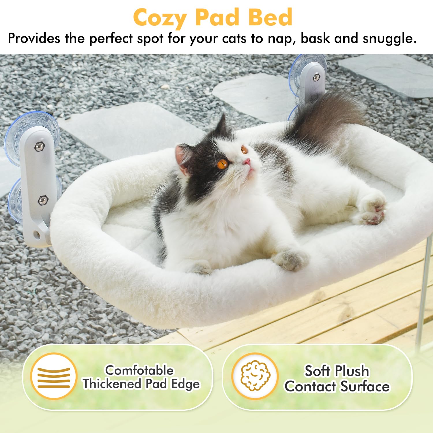 Zoratoo cat window perch metal frame provides sturdy support