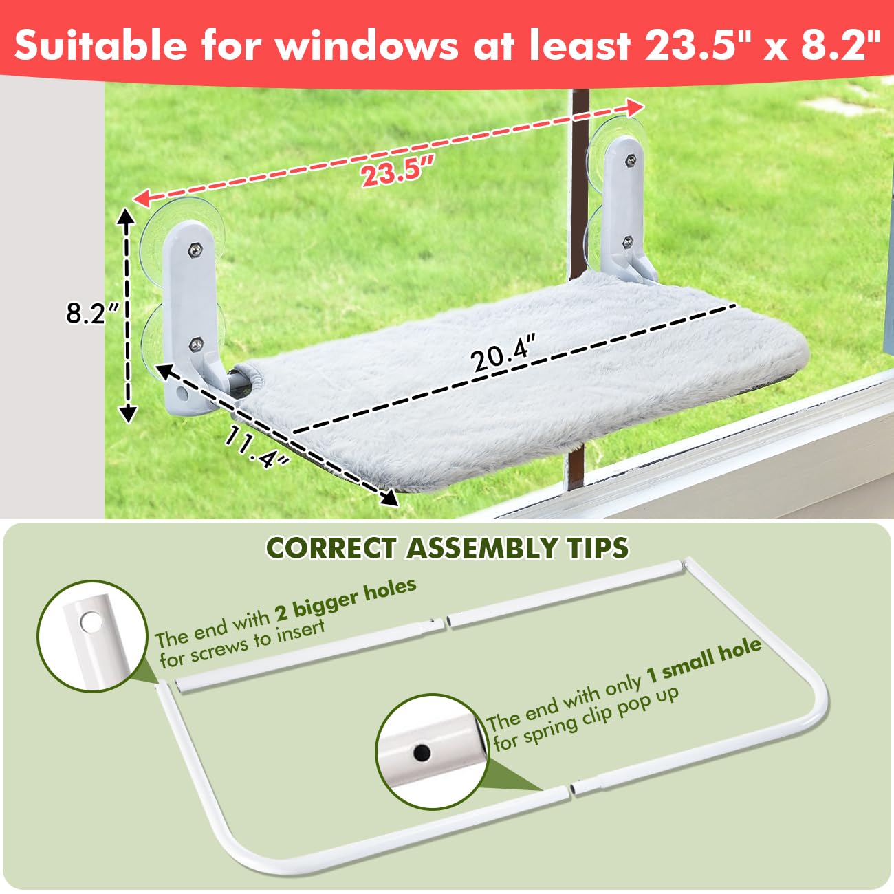 Zoratoo cat window perch reversible-cover-faux-rabbit-fur offers cozy warmth for winter naps.