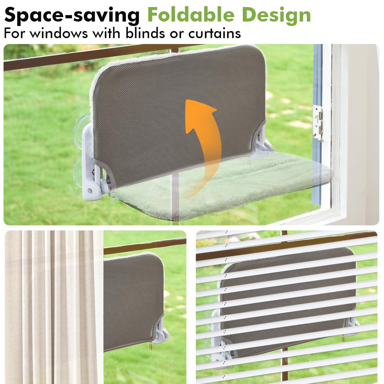 Zoratoo cat window perch sunbathing-view invites your cat to relax and observe outside.