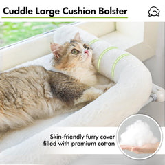 Zoratoo cat window seat demonstrates quick no-tools assembly.