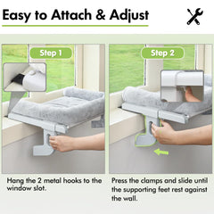 Zoratoo cat window sill perch stable frame supports up to 40 lbs for larger cats.