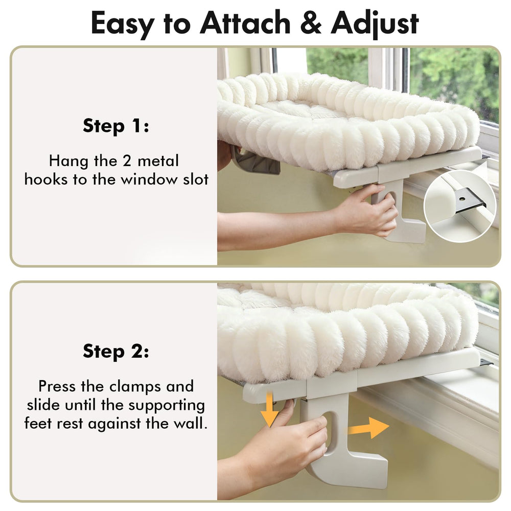 Zoratoo Cloud-Cuddle Window Perch lets cats watch outdoors from a sunny sill.
