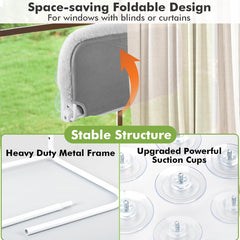 Zoratoo sunbathing window perch shows cat enjoying sun and view.