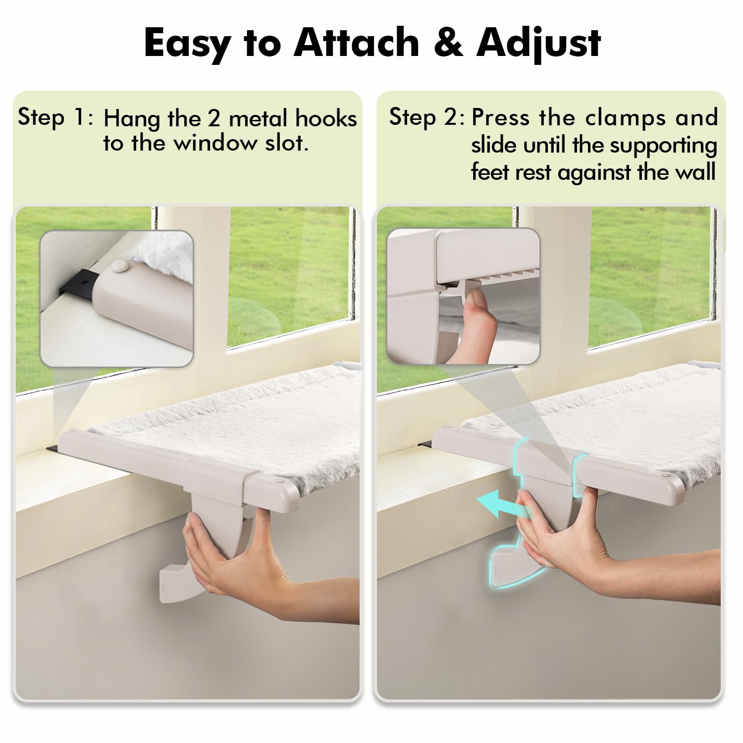 Zoratoo window-mount base detail highlighting a strong metal frame for durability.