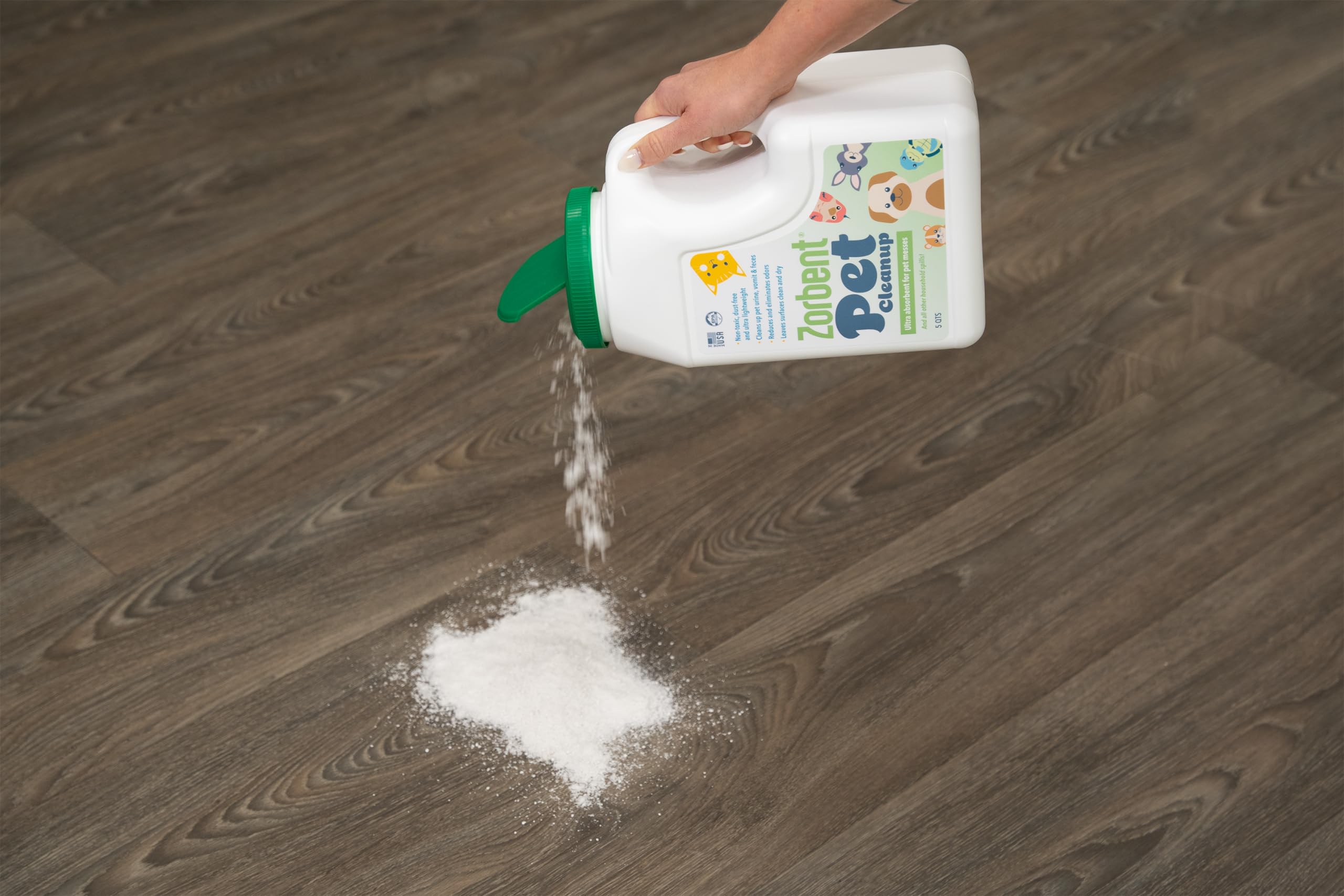 Zorbent Pet Cleanup uses pet-safe ingredients for households with kids.