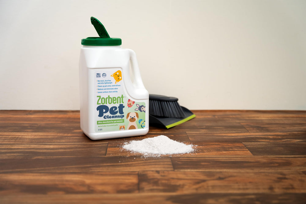 Zorbent Pet Cleanup travels-ready for emergencies in car or RV.