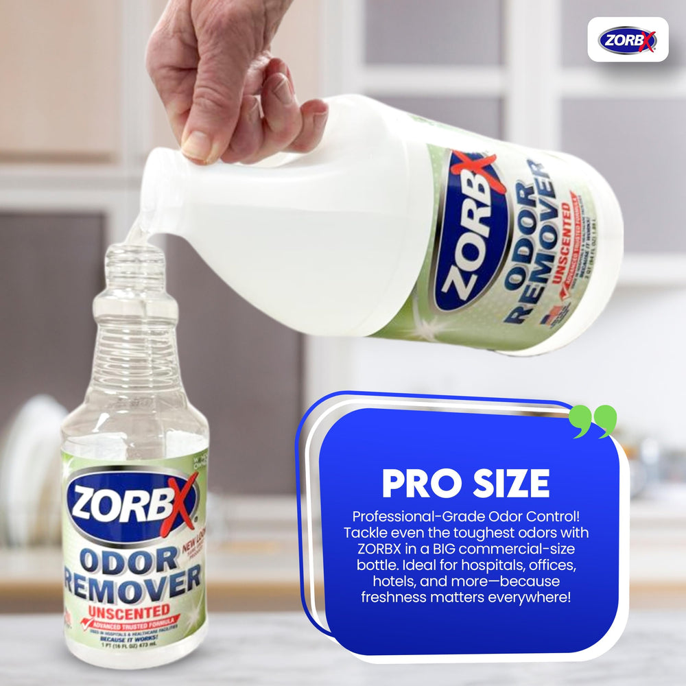 ZORBX advanced patented formula provides fast odor removal for multiple surfaces