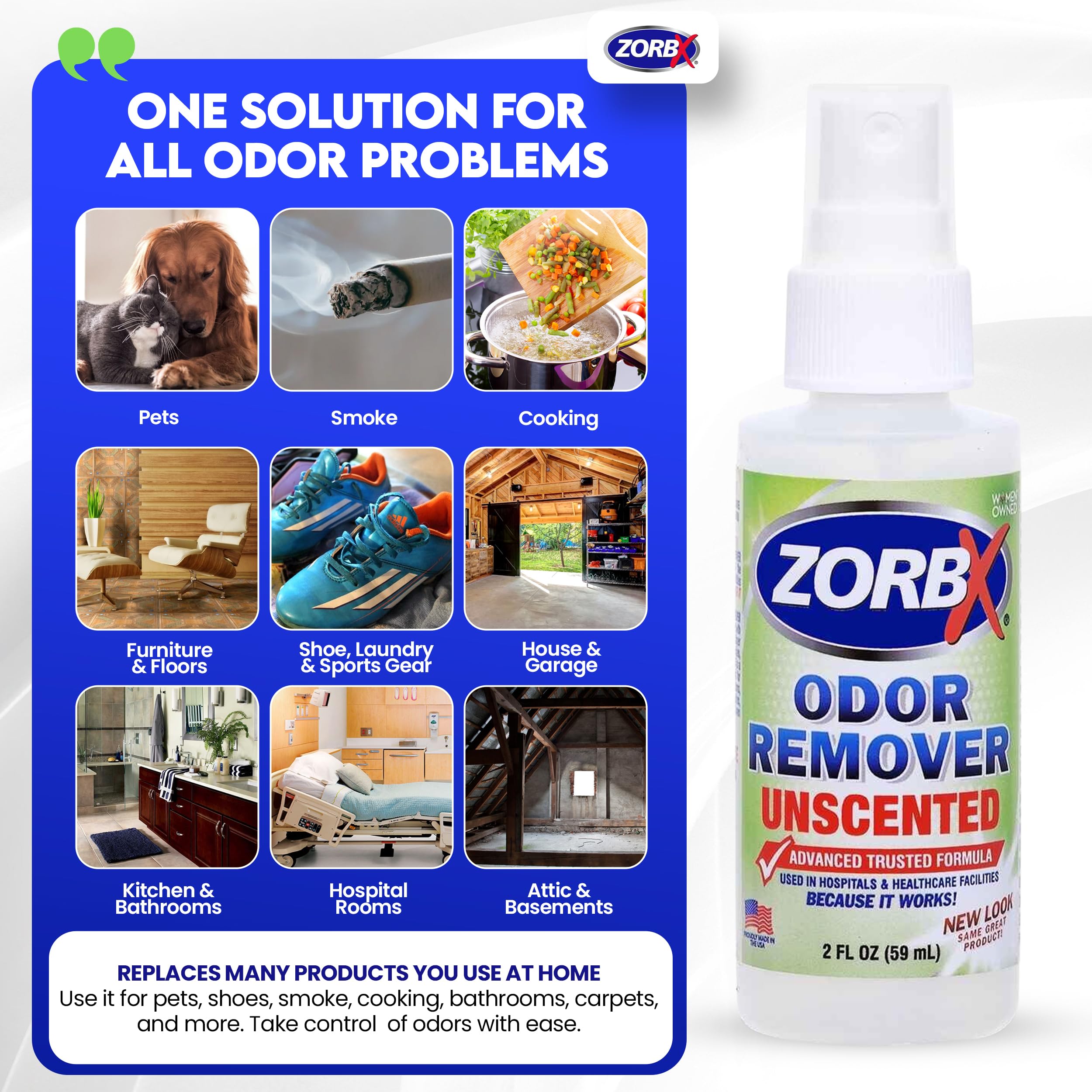 ZORBX fragrance-free odor blocker for healthcare environments keeps rooms fresher