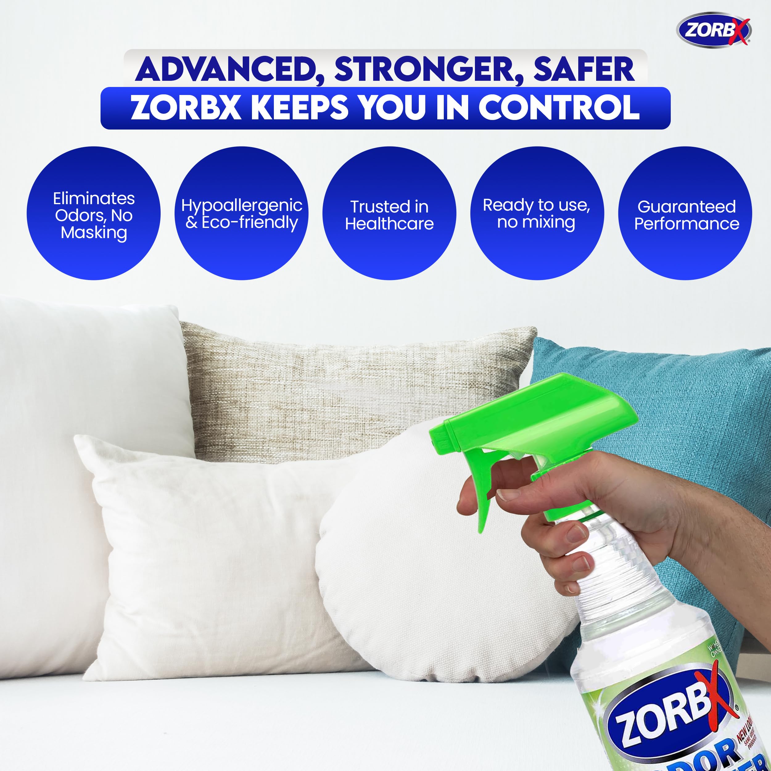 ZORBX unscented odor eliminator 2oz travel-friendly bottle