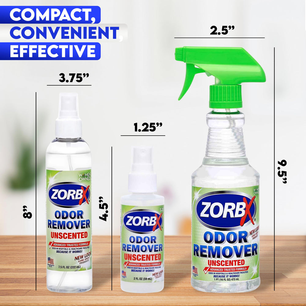 ZORBX unscented odor eliminator 7.5oz bottle for car and home