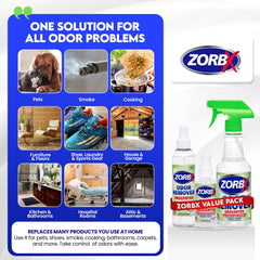 ZORBX unscented odor eliminator 2oz bottle easy carry for travel