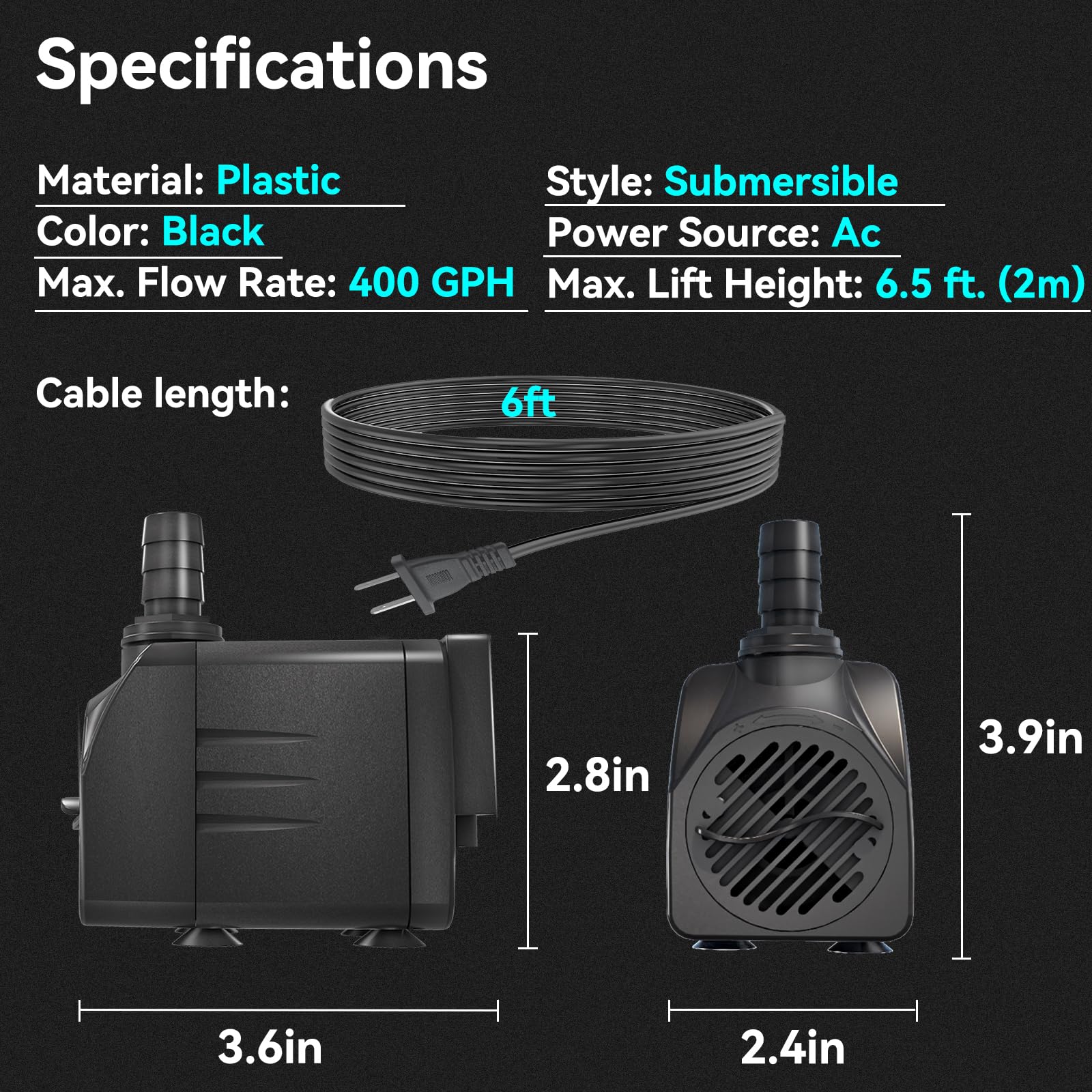 Zoronk 3-nozzle compatibility for varied water features in aquariums and ponds.