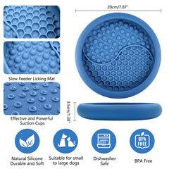 ZOURYNUA dog lick bowl with suction cups prevents slips during use.