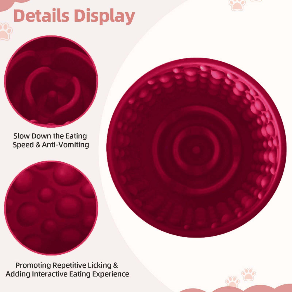 ZOURYNUA lick bowl image showing treat-dispensing action for extended licking sessions