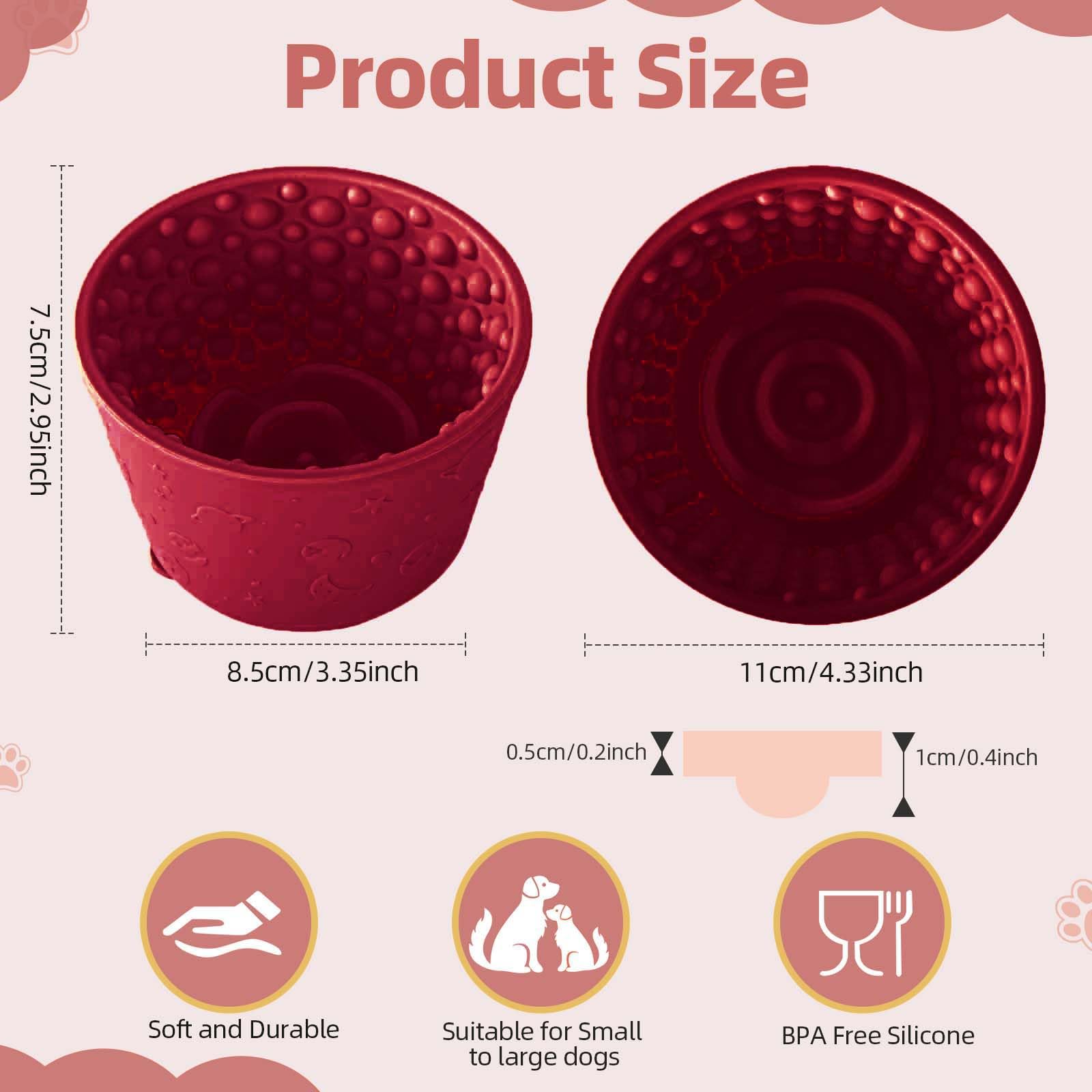 ZOURYNUA dog slow-feeder with suction cups prevents sliding during meal-time play