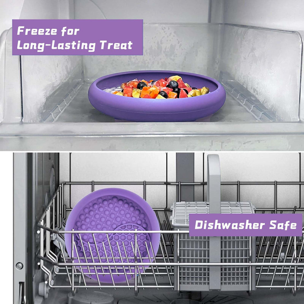 ZOURYNUA purple-large-dog-bowl suits medium to large breeds for enrichment.