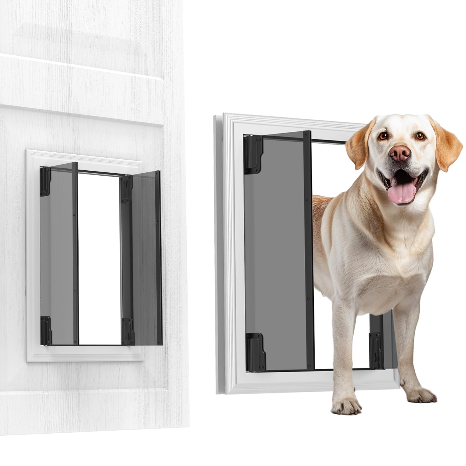ZOUTEX large dog door shows sturdy aluminum frame for durable, easy mounting