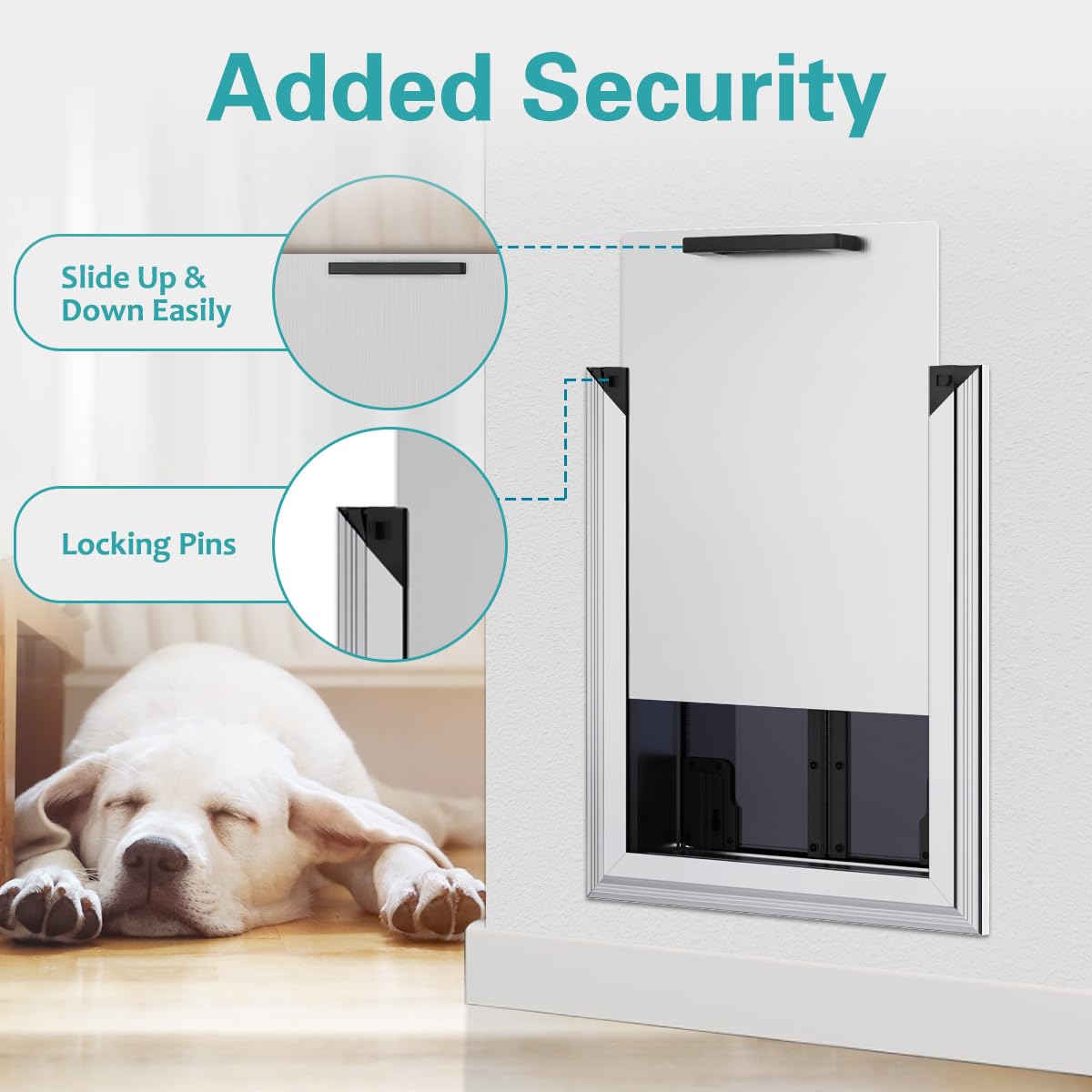 ZOUTEX dog door sliding-lock-panel enhances security when you're away