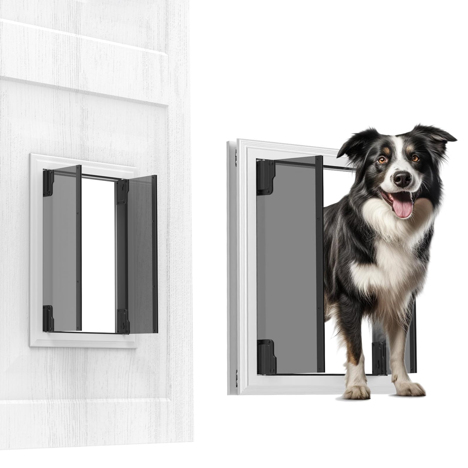 ZOUTEX large dog door frame highlighted in durable aluminum for dependable pet access.