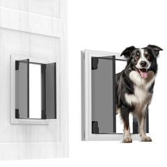 ZOUTEX large dog door frame highlighted in durable aluminum for dependable pet access.