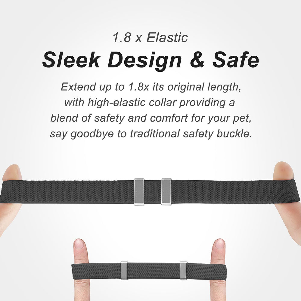 ZOWPET AirTag Cat Collar Black version on a stylish cat.