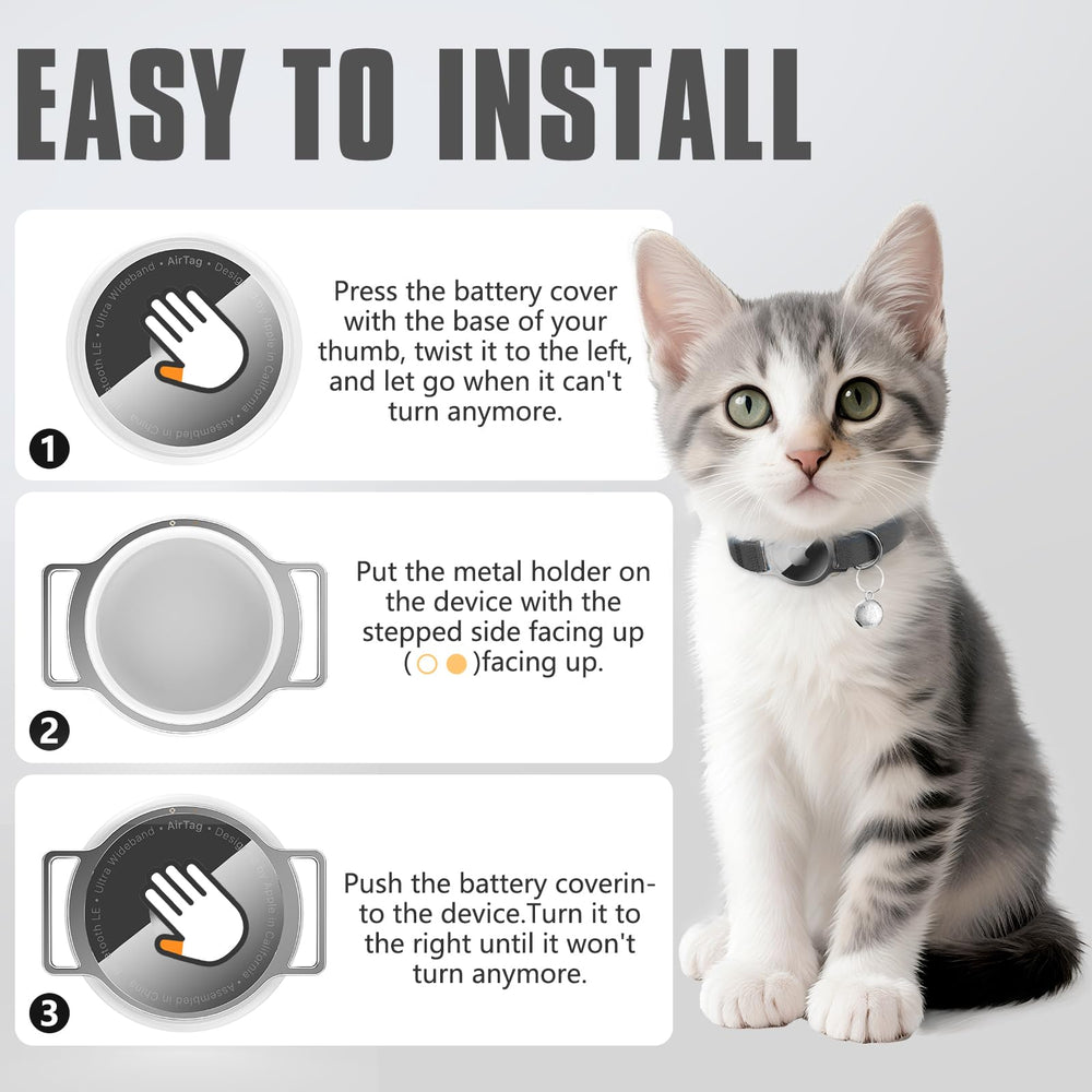 ZOWPET AirTag Cat Collar features elastic fit for growing kittens.