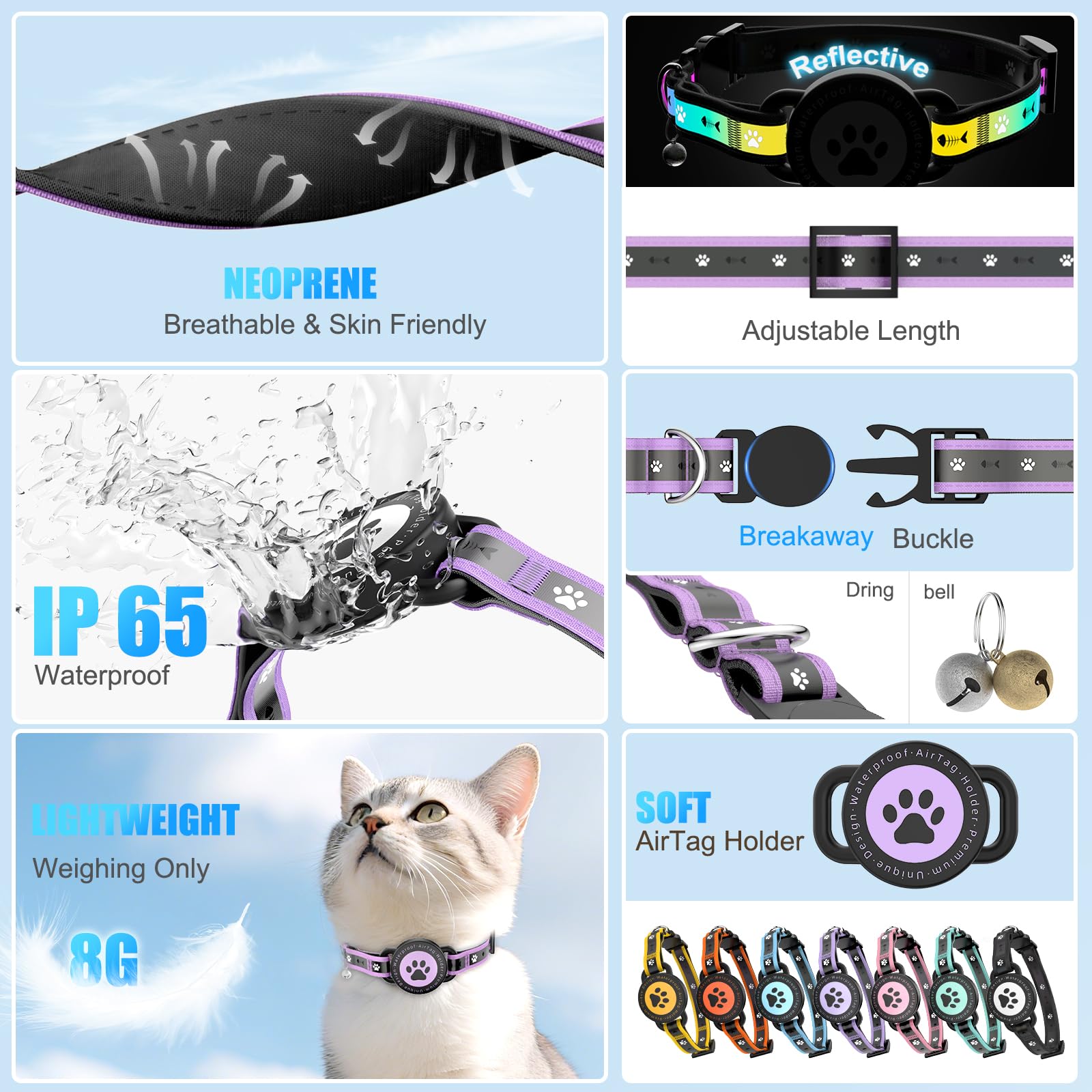 ZOWPET collar con cierre de rotura, seguridad ante atrapamientos y paseos