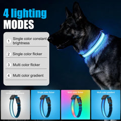 ZOWPET dog collar magnetic charging cable enables quick recharges for night safety.
