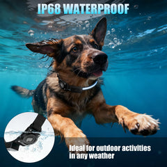 ZOWPET LED AirTag Dog Collar side glow demonstrates 360-degree illumination for visibility.