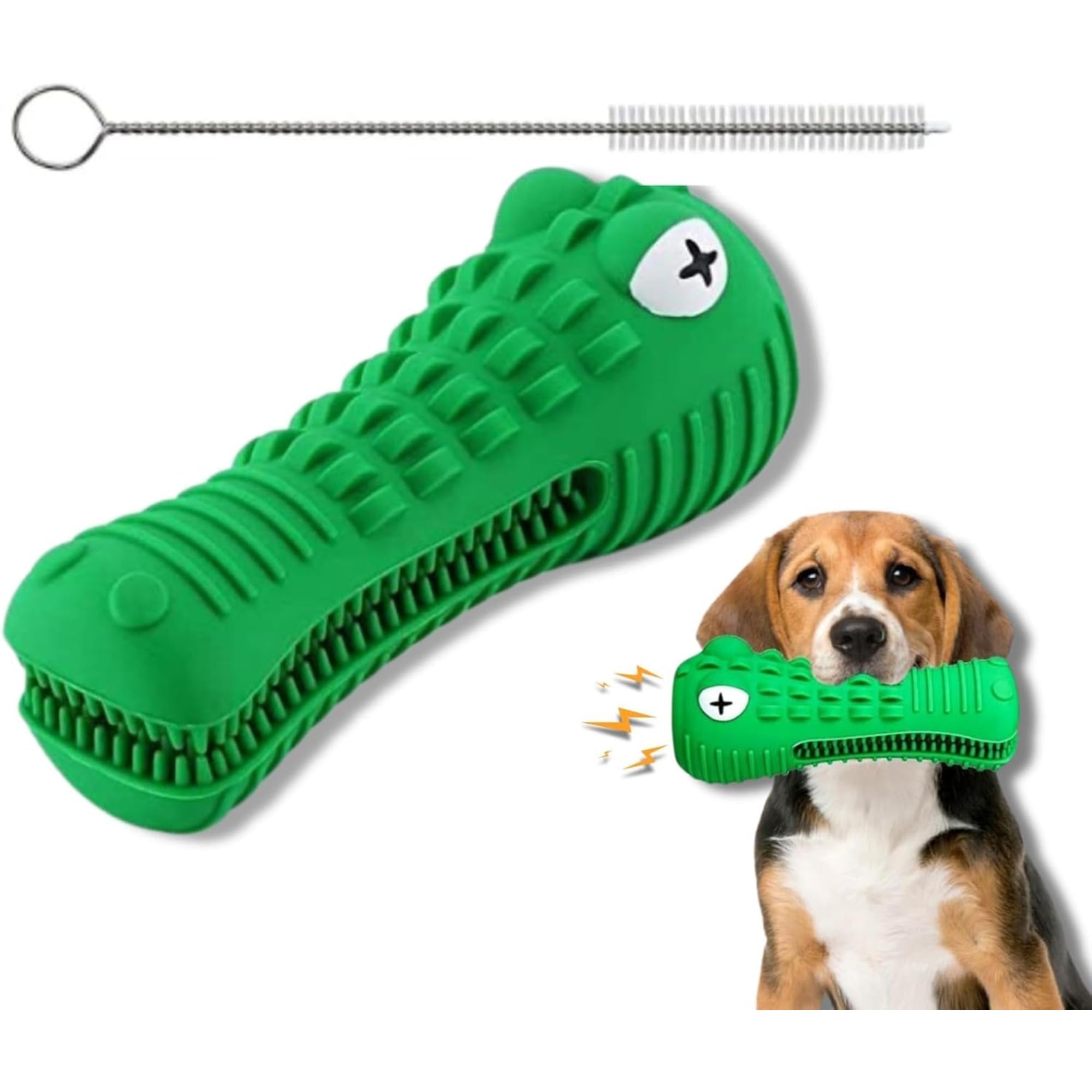 ZP-PY Alligator dog toy front view promotes durable play for aggressive chewers.