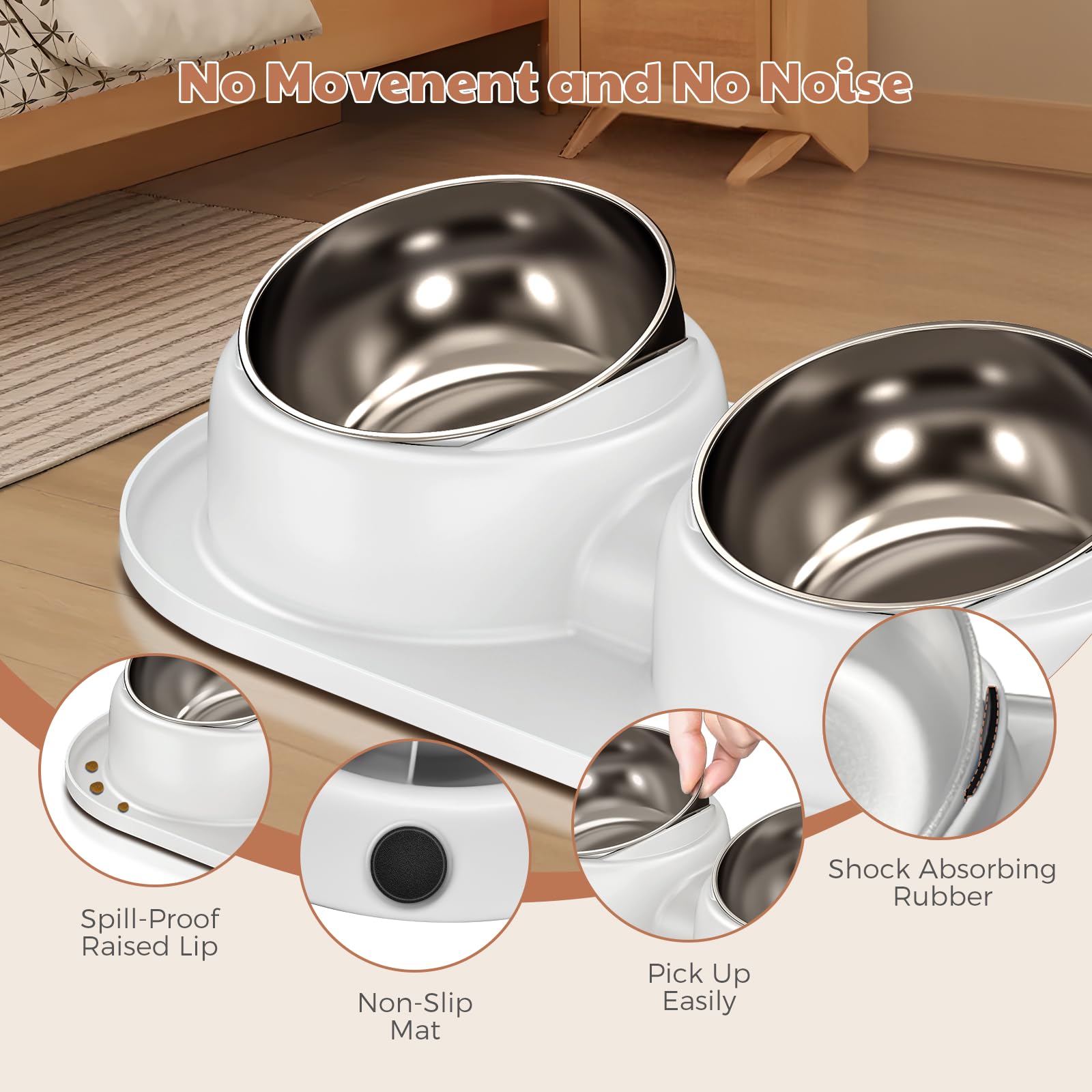 ZPUFDYM dishwasher-safe bowls simplify cleaning after meals and water refills.