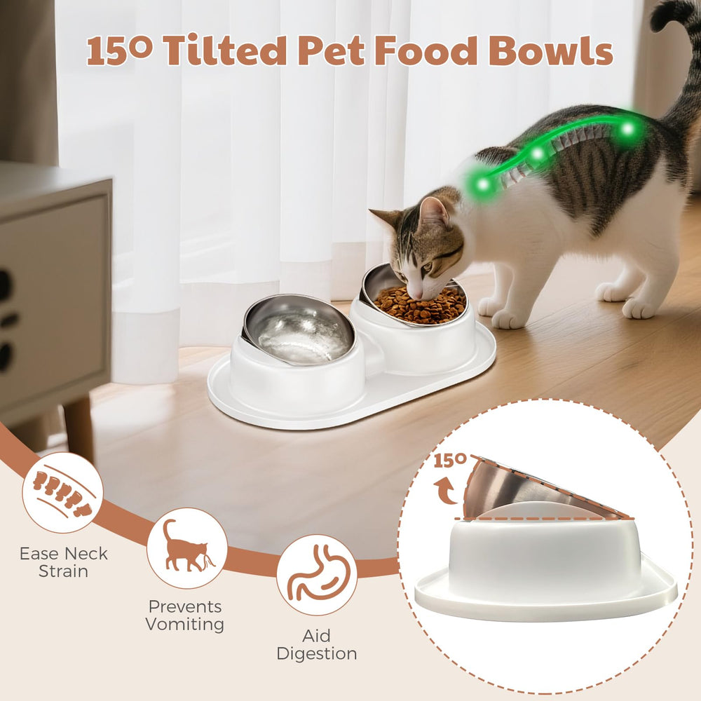 ZPUFDYM stainless-steel cat and dog bowls ensure durable, rust-resistant dining.