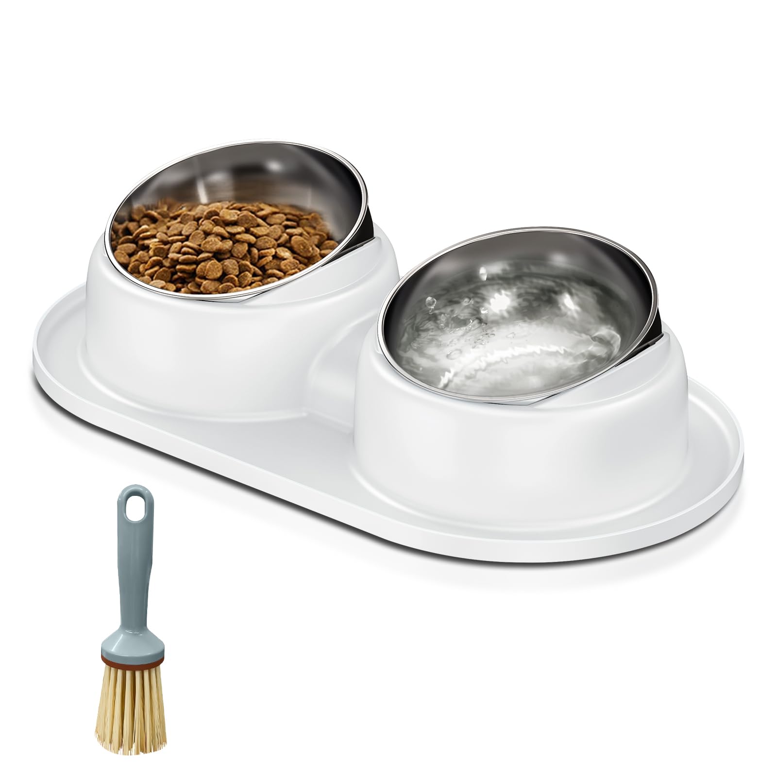 ZPUFDYM tilted cat bowls base illustrate elevated feeding surface for easier neck alignment during meals.