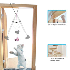 ZPH cat toys door hanging lure demonstrates adjustable height for dynamic solo or supervised play
