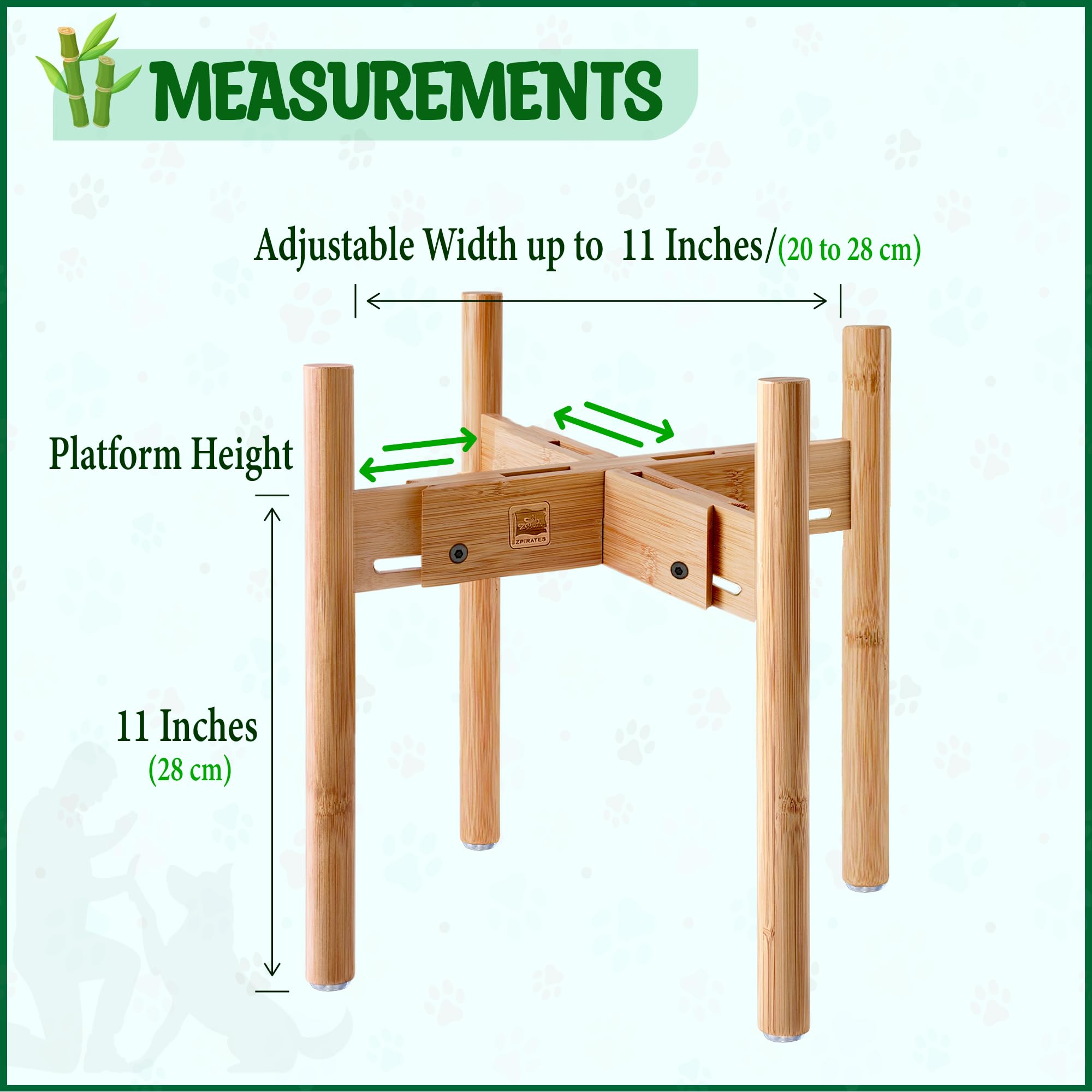 ZPirates bamboo stand demonstrates sideways adjustment for bowls