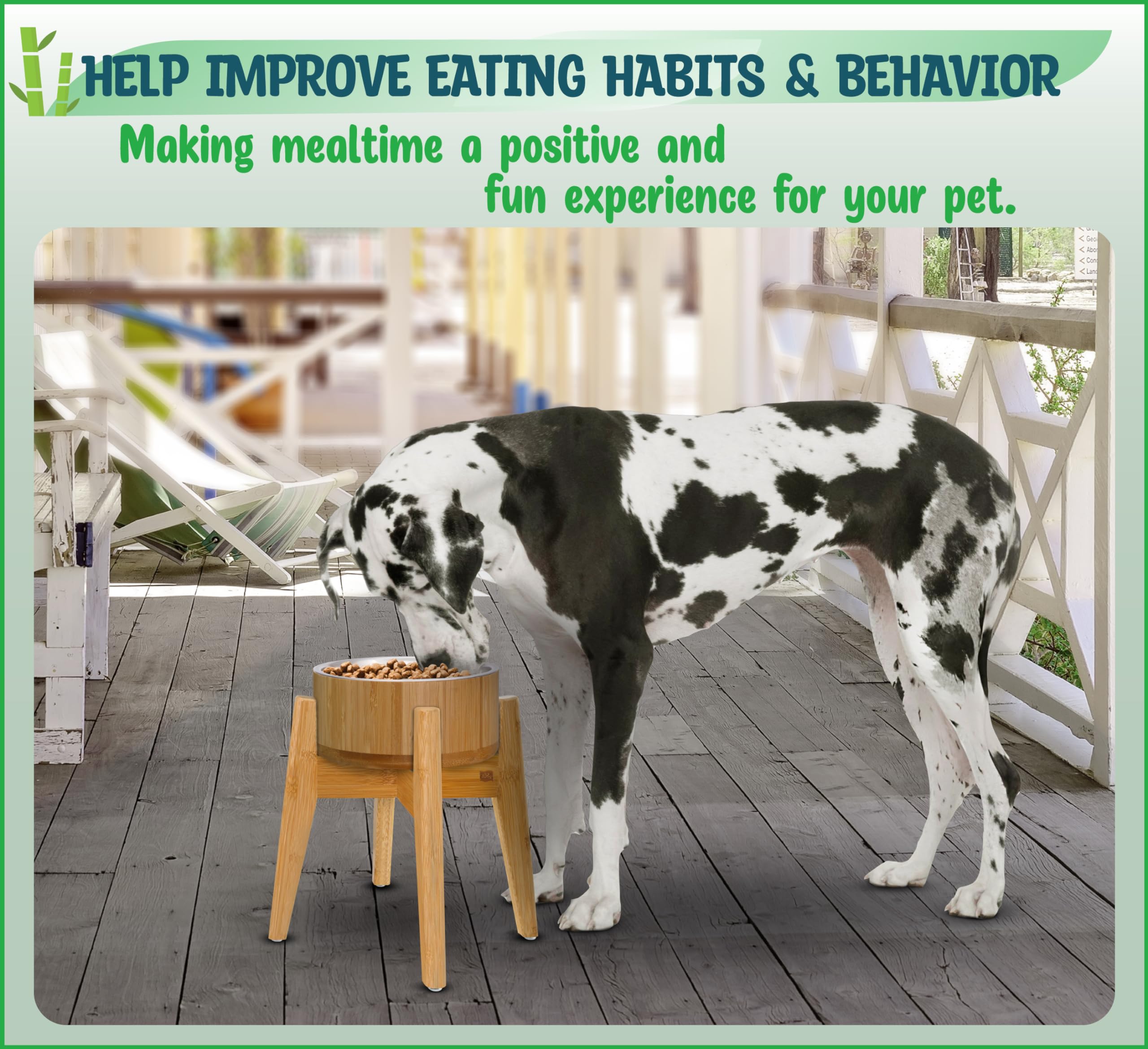 ZPirates luxury dog dining stand shows anti-slip feet for stable mealtime.