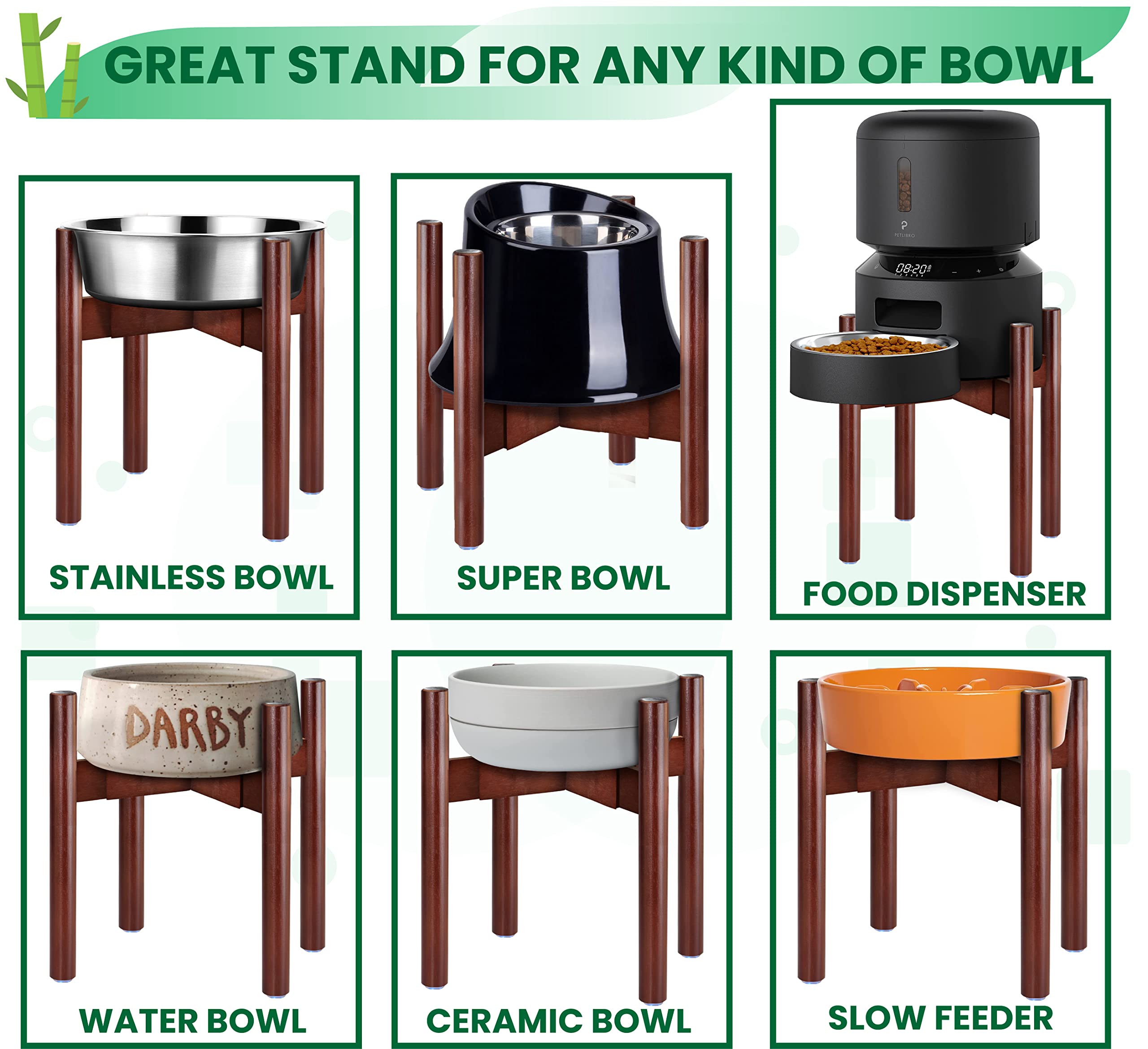 ZPirates stand bamboo finish resists moisture and stains.