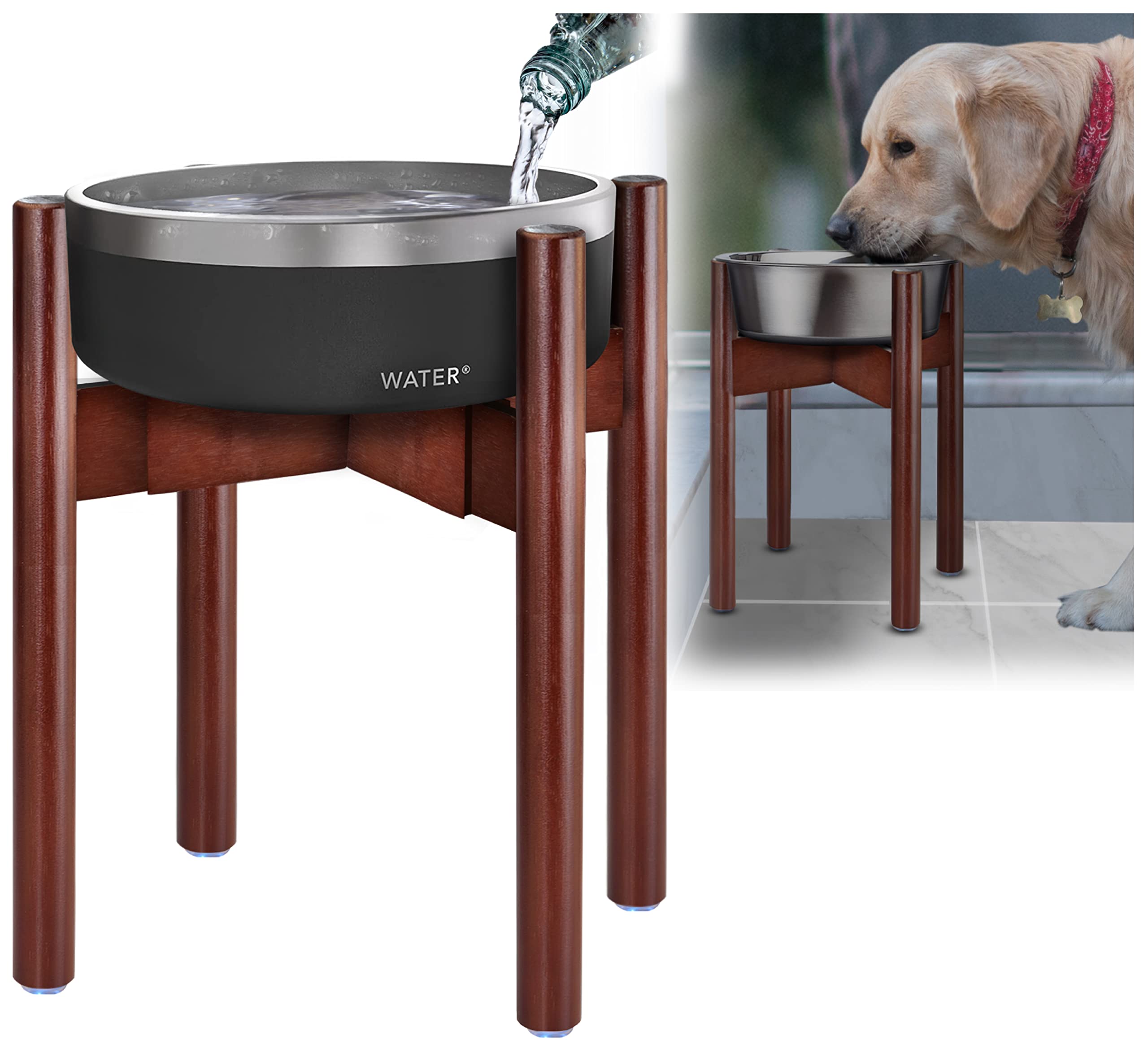 ZPirates stand compatible with 60-150 oz bowls for large breeds.