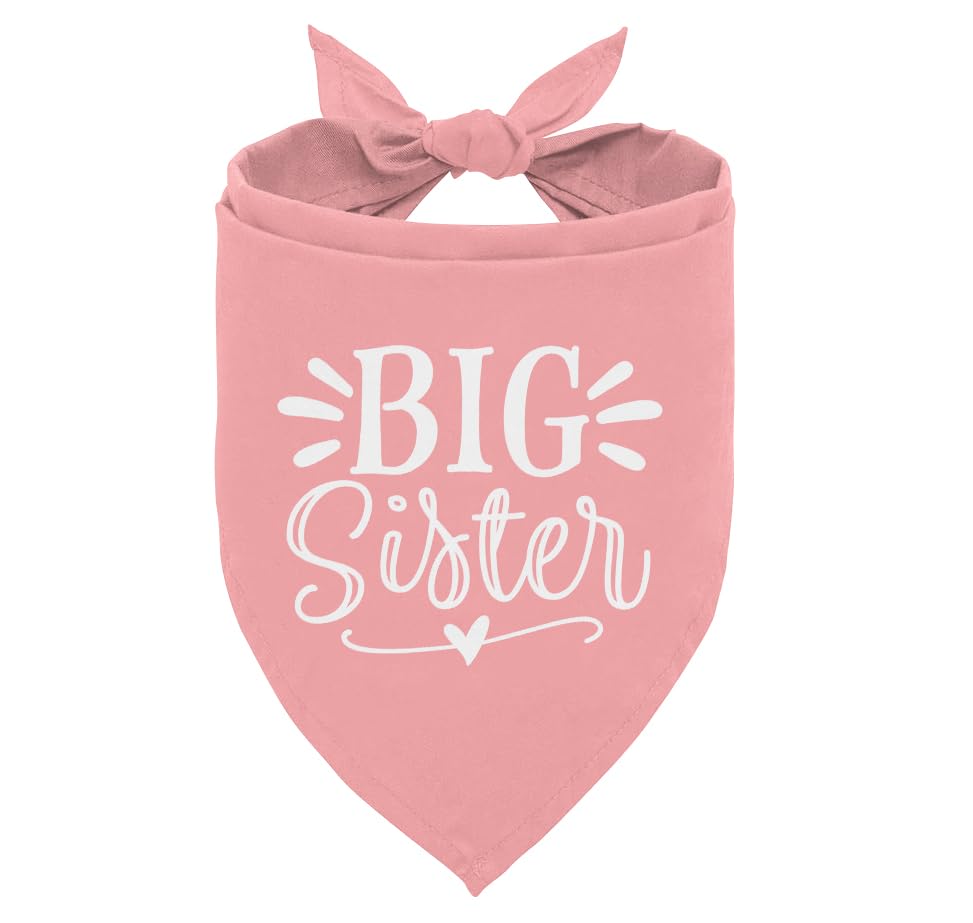 ZPPRJF big sister dog bandana pink front view highlights soft flannel comfort for daily wear