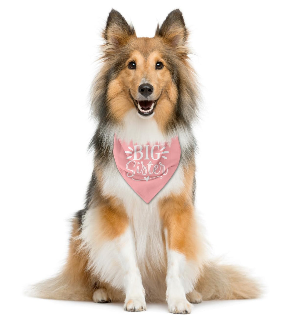 ZPPRJF big sister dog bandana pink worn on dog for a cute daily walk accessory