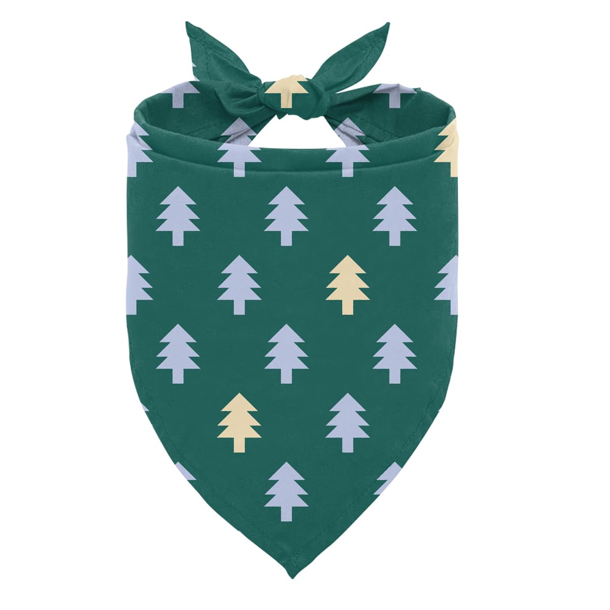 ZPPRJF Christmas Dog Bandana with pixel-tree print adds festive style for holiday photoshoots.