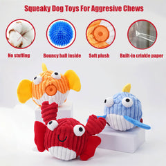 Zrbtk Red Crab squeaky toy adds interactive play and stress-free chewing.