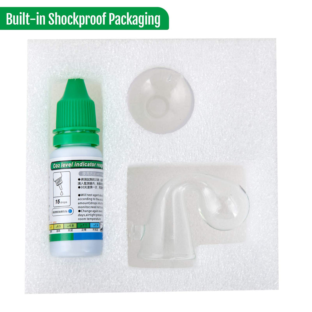 ZRDR glass drop checker kit color-guide shows CO2 range.